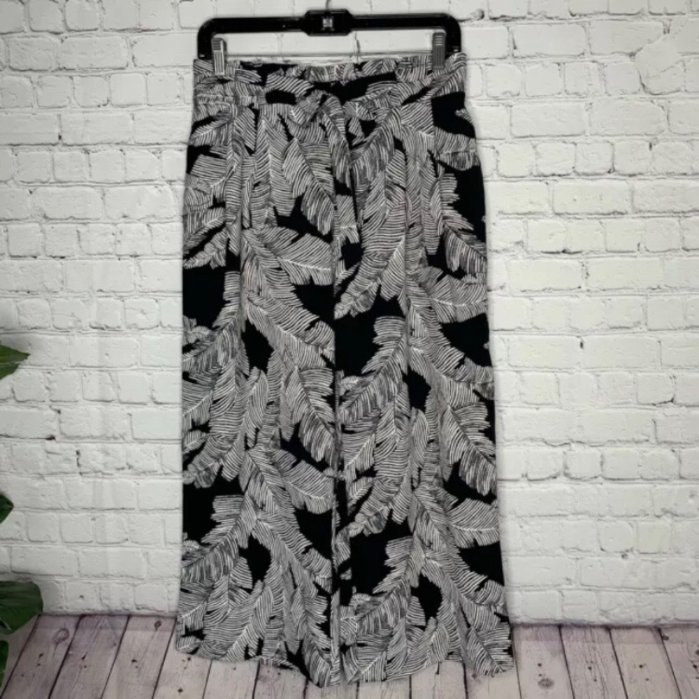 Worthington Womens High Waisted Cropped Culottes Pull On Pants Wide Leg Size S